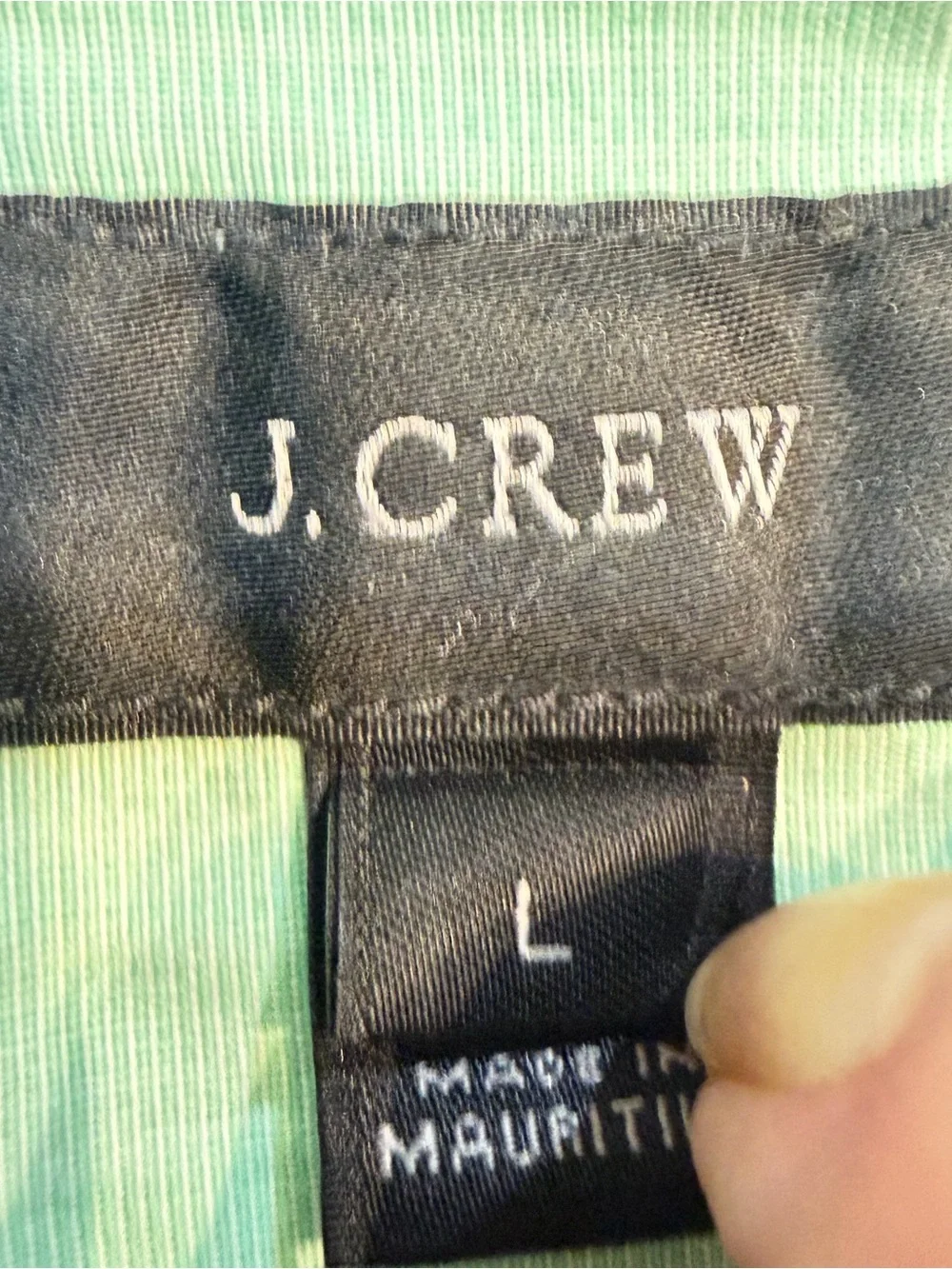 J. Crew Men's Mint Green Button-Down Shirt Sz LG Slim Fit